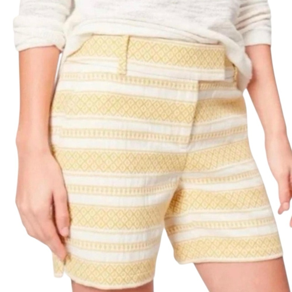 LOFT | Mustard and White Riviera Shorts | Sz 12